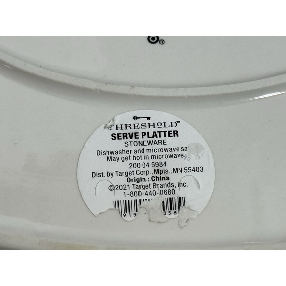 Threshold Christmas "Merry Everything" Oval, Stoneware Holiday Platter Tray NEW - Picture 8 of 9